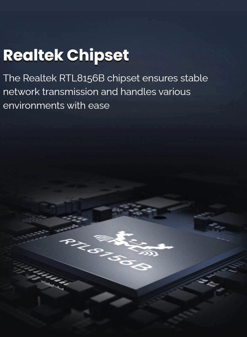  أورا سيليكت محول USB/Type-C إلى 2.5G Gigabit Ethernet، منفذ مزدوج (USB-A و Type-C)، شريحة RTL8156B لأجهزة MacBook و Huawei Laptop Gaming PC، بطاقة شبكة LAN عالية السرعة، لا تحتاج إلى برنامج تشغيل لنظامي Win11/Mac - Image 5